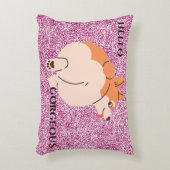 こんにちはゴージャスなコルギ。編集可能文字。 アクセントクッション (正面(垂直))