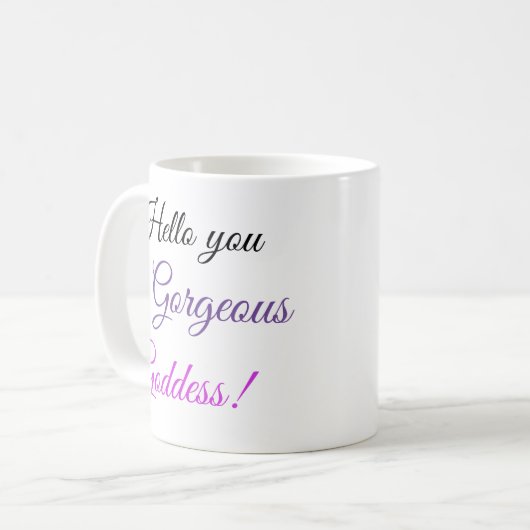 こんにちはゴージャスな女神様！ コーヒーマグカップ (正面左)
