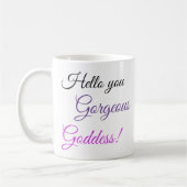 こんにちはゴージャスな女神様! コーヒーマグカップ (左)