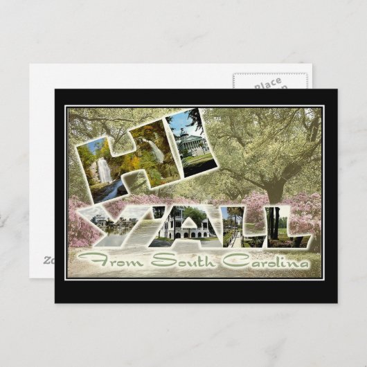こんにちはサウスカロライナのヴィンテージ旅行郵便はがきから ポストカード (正面/裏面)
