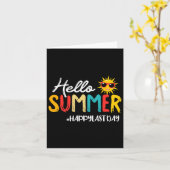 こんにちはサマー ハッピー ラスト デー オブ スクール 先生 カード (黄色い花)