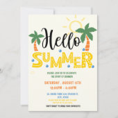 こんにちはサマー・パーティー、学校最後の日、プール・パーティー 招待状 (正面)