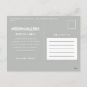 こんにちはシンプルモダンミニマル写真の誕生 シーズンポストカード (裏面)