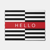 こんにちはストライプのなドア・マットを相殺して下さい ドアマット (正面)