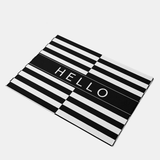 こんにちはストライプのなドア・マットを相殺して下さい ドアマット (アングル)