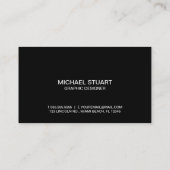 こんにちはスピーチの泡|カジュアルでモダンな黒い及び白 名刺 (裏面)