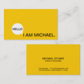 こんにちはスピーチの泡|カジュアルなモダンな黒く及び黄色 名刺 (正面/裏面)