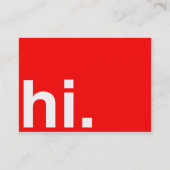 こんにちはタイポグラフィの赤くモダンな名刺 名刺 (正面)