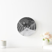 こんにちはニャー… ラウンド壁時計 (ホーム)