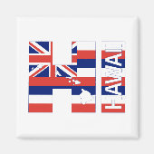 こんにちはハワイの島のハワイアンの旗 マグネット (正面)