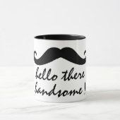 こんにちはハンサムなおもしろいコーヒーマグデザイン マグカップ (中央)