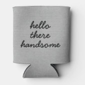 こんにちはハンサムな素朴なシックなバーラップリネンのジュート 缶クーラー (正面)