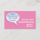 こんにちはバブルスピーチ英語先生 名刺 (裏面)