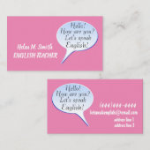 こんにちはバブルスピーチ英語先生 名刺 (正面/裏面)