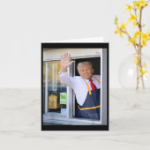 こんにちはバーガードナルドトランプ調理師フリーズの労働者 カード (黄色い花)