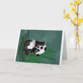 こんにちはパンダ カード (黄色い花)