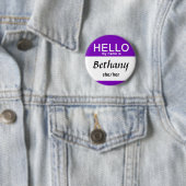 こんにちはパーソナライズされた私の名前は名前をカスタムするの代名詞 缶バッジ (インサイチュ)