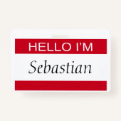 こんにちはパーソナライズされた バッジ (裏面)