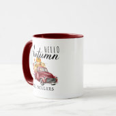 こんにちはパーソナライズな秋|のヴィンテージの収穫のトラック マグカップ (正面左)