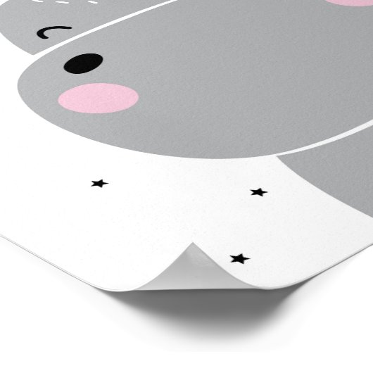 こんにちはヒポ | スカンジナビアの保育園ポスター ポスター (角)