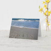 こんにちはビーチから カード (黄色い花)
