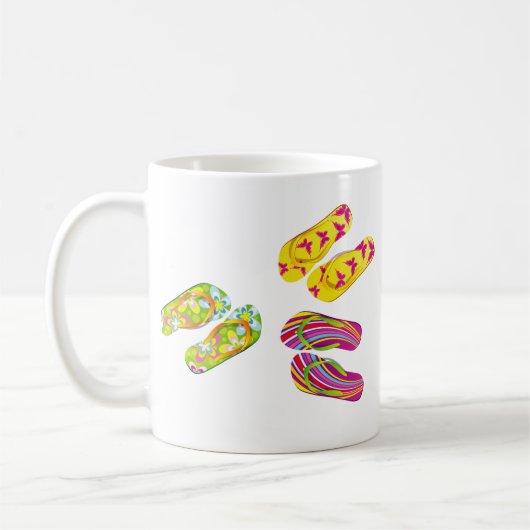 こんにちはビーチサンダル コーヒーマグカップ (左)