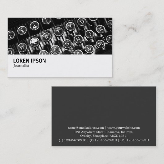 こんにちはファイ- 0255 -古いタイプライター 名刺 (正面/裏面)