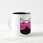 こんにちはフクロウのマグ- IMJUSTSARAH ツートーンマグカップ (正面左)