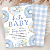 こんにちはベイビーブルードーナツベイビーシャワー招待状 招待状