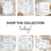 こんにちはベイビーブルードーナツベイビーシャワー招待状 招待状