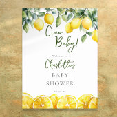 こんにちはベイビーレモンシトラスベイビーシャワーのウェルカムサイン ポスター