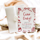 こんにちはベイビー イタリアン ピザ シャワー 招待状