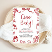 こんにちはベイビー イタリアン ピザ シャワー 招待状