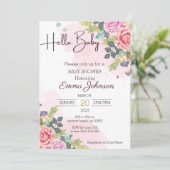 こんにちはベイビー 水彩花ベイビーシャワー 招待状 (スタンド正面)