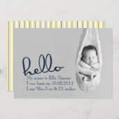 こんにちはベイビー - 誕生のお知らせ 案内状 (正面/裏面)