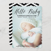 こんにちはベビーの原稿の写真の誕生の発表 案内状 (正面/裏面)