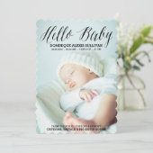 こんにちはベビーの原稿の写真の誕生の発表 案内状 (スタンド正面)