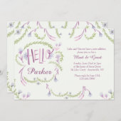 こんにちはベビーの大会は招待状に挨拶し、 招待状 (正面/裏面)