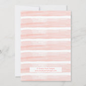 こんにちはベビーウォーターカラーピンク&金ゴールドベビーシャワー 招待状 (裏面)