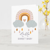 こんにちはベビーカード|新しい親カード カード (黄色い花)