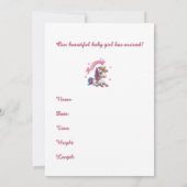 "こんにちはベビーユニコーン"デザイン誕生 案内状 (裏面)