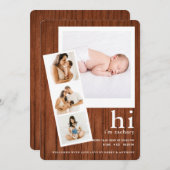 こんにちはベビー名フィルムストリップフォトコラージュ誕生 案内状 (正面/裏面)