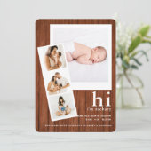 こんにちはベビー名フィルムストリップフォトコラージュ誕生 案内状 (スタンド正面)