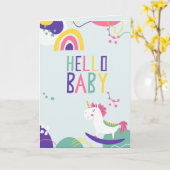 こんにちはベビー挨拶状 カード (黄色い花)