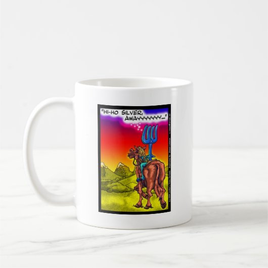 こんにちはホー・シルバー？おもしろいローンレンジャーパロディ漫画のギフト コーヒーマグカップ (左)