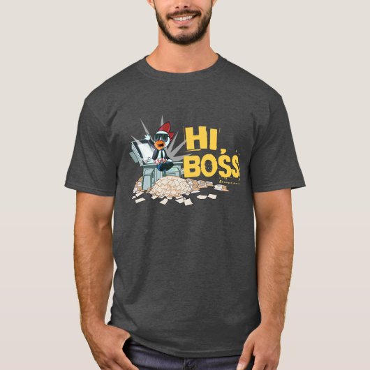 こんにちはボス! -煙突の鶏の人のティー Tシャツ (正面)