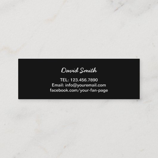 こんにちはミニマルな原稿のプロフェッショナル スキニー名刺 (裏面)