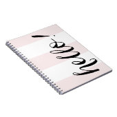 こんにちはモダンな書道の赤面のストライプなノート ノートブック (右側)