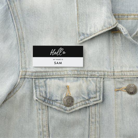 こんにちはモダン私の名前 名札 (インサイチュ)