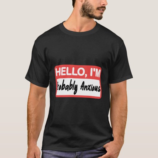 こんにちは不安な名前のタグ Tシャツ (正面)